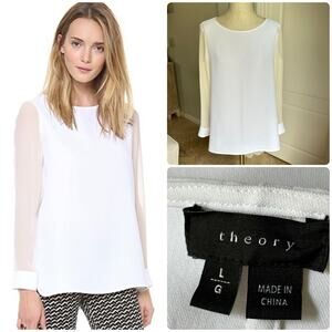 Theory Toska silk blouse Sz L